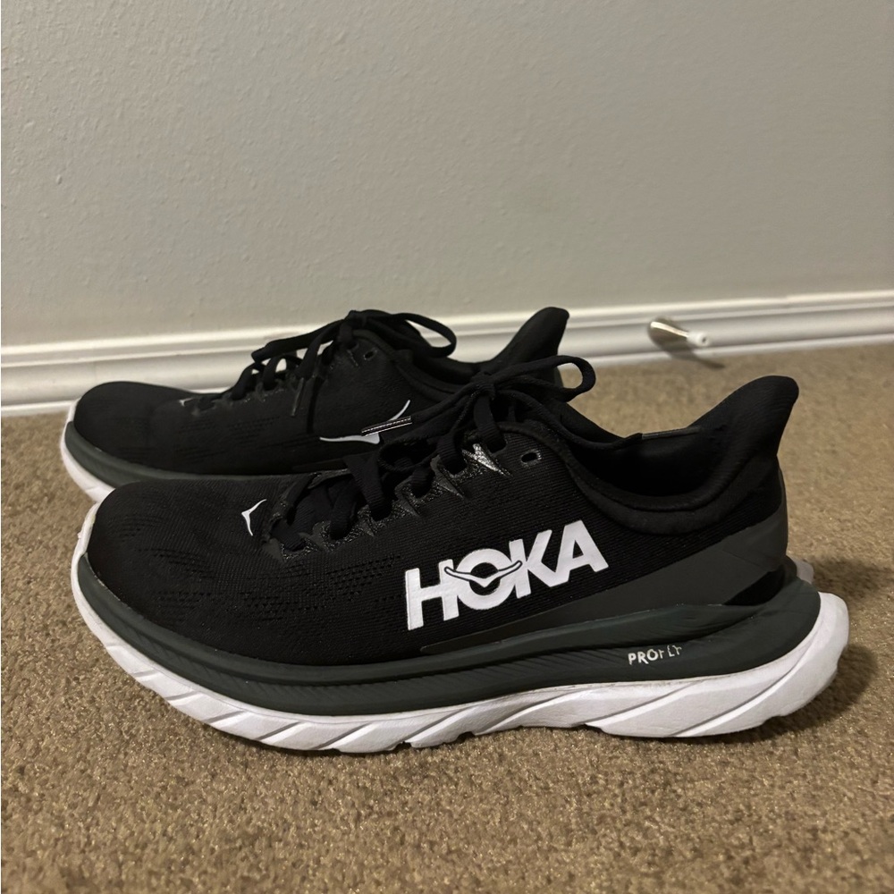 Black and White Hokas